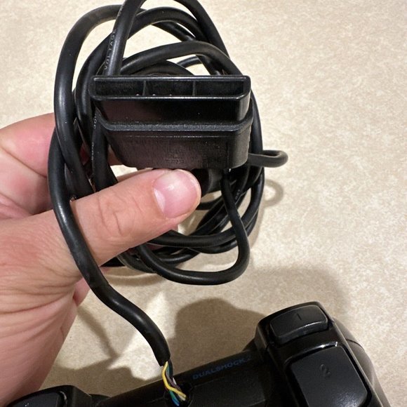 Official Sony PS2 PlayStation 2 Black DualShock 2 Controller Tested and Working - Picture 5 of 6